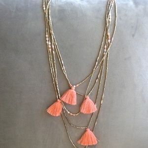 Bohemian adjustable bead / tassel layered necklace